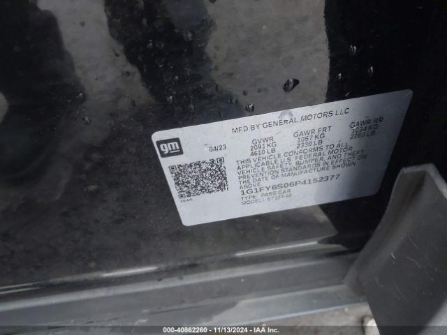 1G1FY6S06P4152377 Chevrolet Bolt Euv Fwd Lt