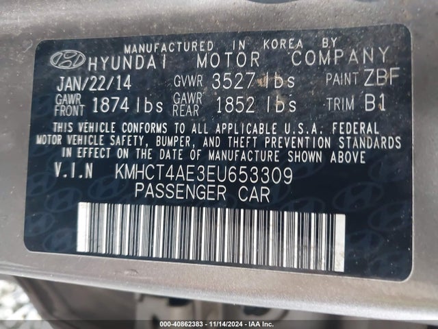 Hyundai ACCENT GLS 2014 KMHCT4AE3EU653309 Image 9