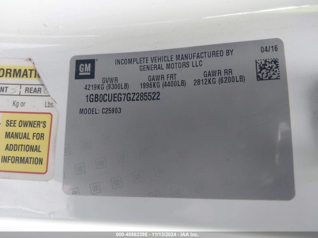 1GB0CUEG7GZ285522 Chevrolet Silverado 2500hd Wt