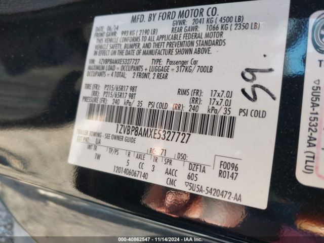 1ZVBP8AMXE5327727 Ford Mustang V6