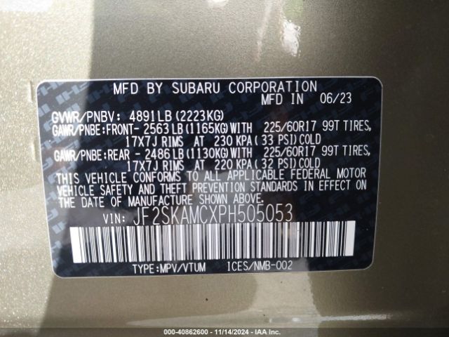 JF2SKAMCXPH505053 Subaru Forester Wilderness