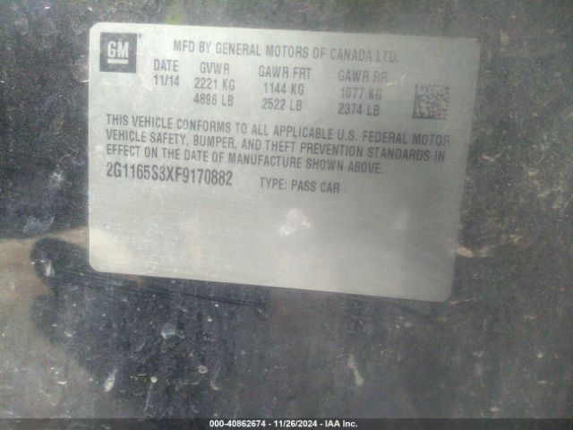 2G1165S3XF9170882 Chevrolet IMPALA 2LZ