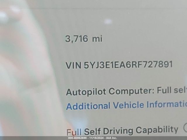 5YJ3E1EA6RF727891 Tesla Model 3 Rear-wheel Drive