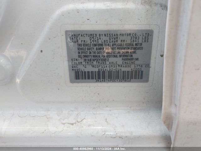 Nissan SENTRA SV 2014 3N1AB7AP0EY309812 Image 9