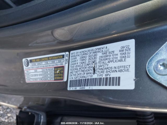5J8TC2H36NL017181 Acura Rdx Standard