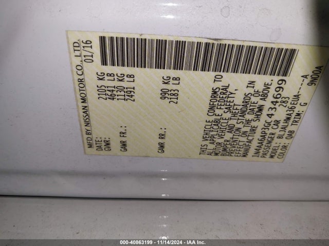 Nissan Maxima 3.5 Platinum 2016 1N4AA6AP3GC434699 Image 9