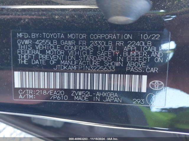 JTDKAMFP1N3225633 Toyota Prius Prime Limited