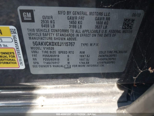 5GAKVCKDXEJ115767 Buick Enclave Premium