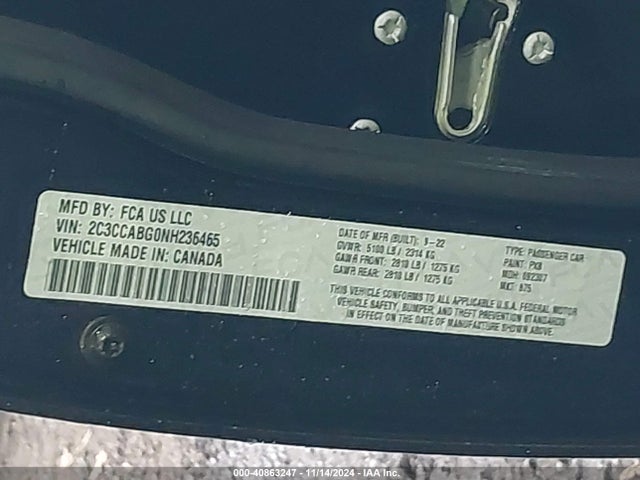 Chrysler 300 S 2022 2C3CCABG0NH236465 Image 9