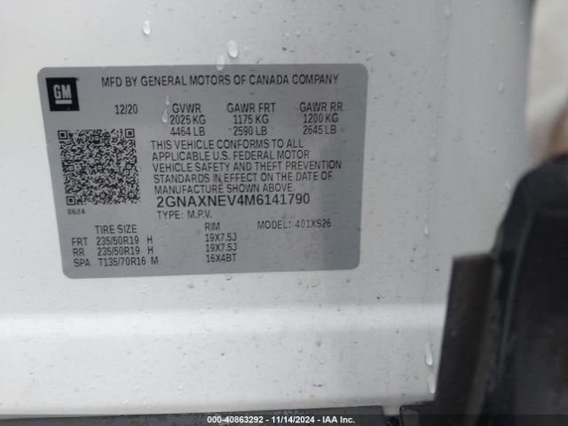 2GNAXNEV4M6141790 Chevrolet Equinox Fwd Premier