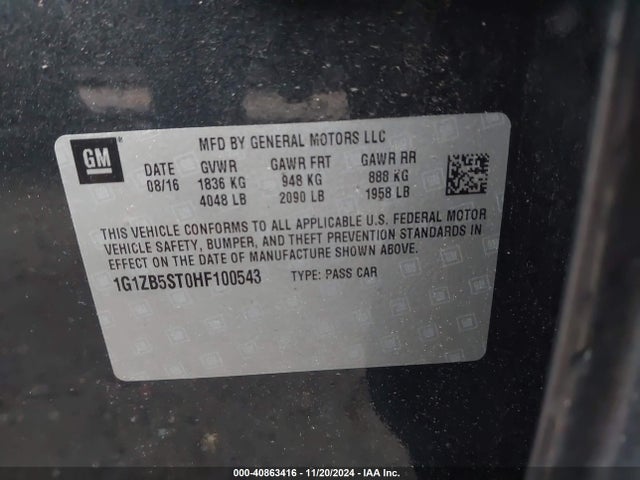Chevrolet MALIBU LS 2017 1G1ZB5ST0HF100543 Image 8