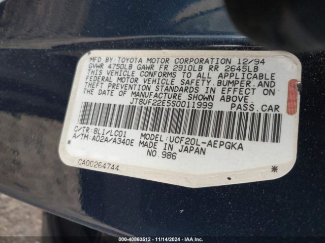 1995 LEXUS LS JT8UF22E5S0011999 Photo 8