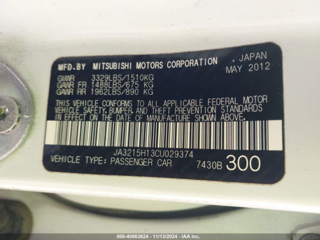 2012 MITSUBISHI I-MIEV JA3215H13CU029374 Photo 8