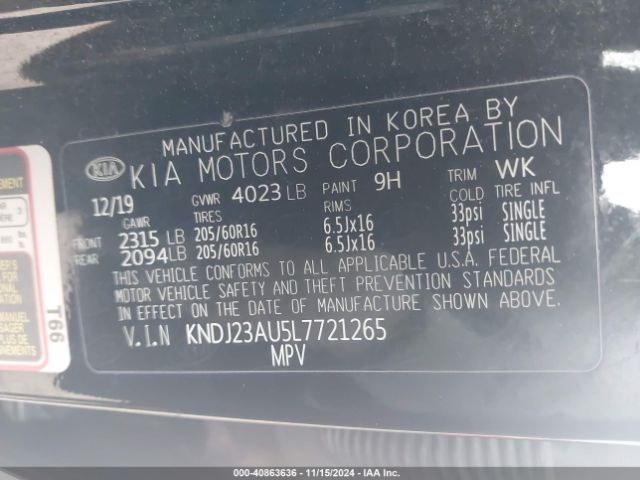 KNDJ23AU5L7721265 KIA SOUL S