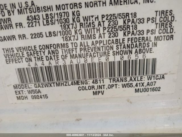 2014 MITSUBISHI OUTLANDER SPORT 4A4AR3AU0EE010656 Photo 8