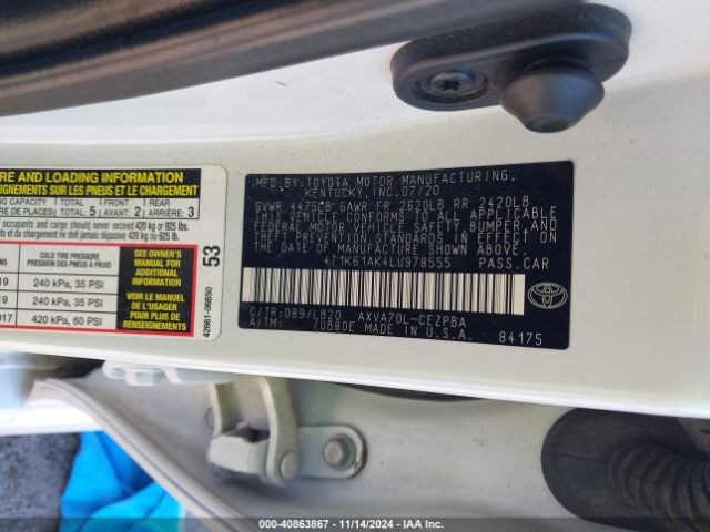 4T1K61AK4LU978555 Toyota CAMRY XSE