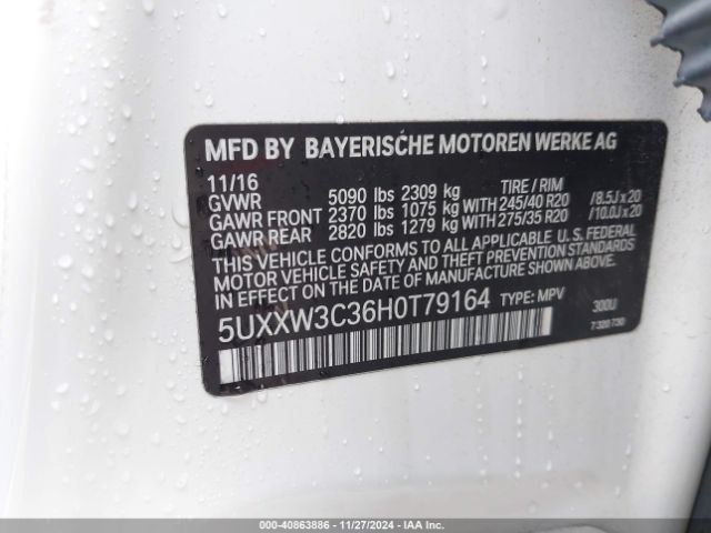 5UXXW3C36H0T79164 BMW X4 Xdrive28i