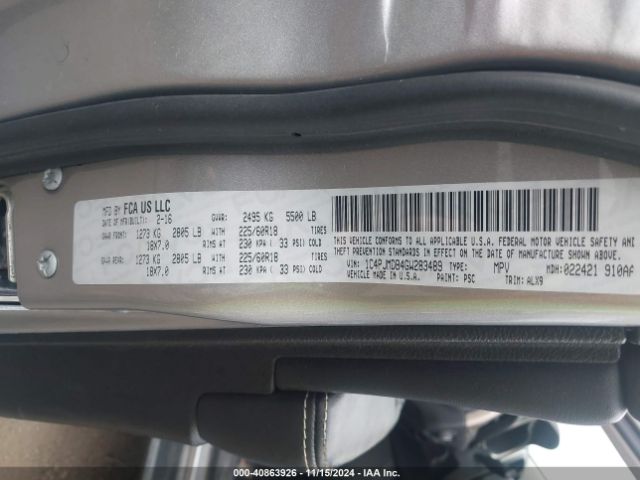 1C4PJMDB4GW283489 Jeep Cherokee Limited