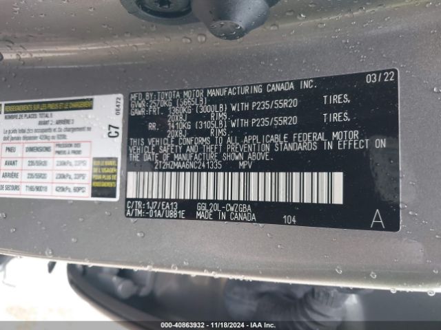 2T2HZMAA6NC241335 Lexus RX 350