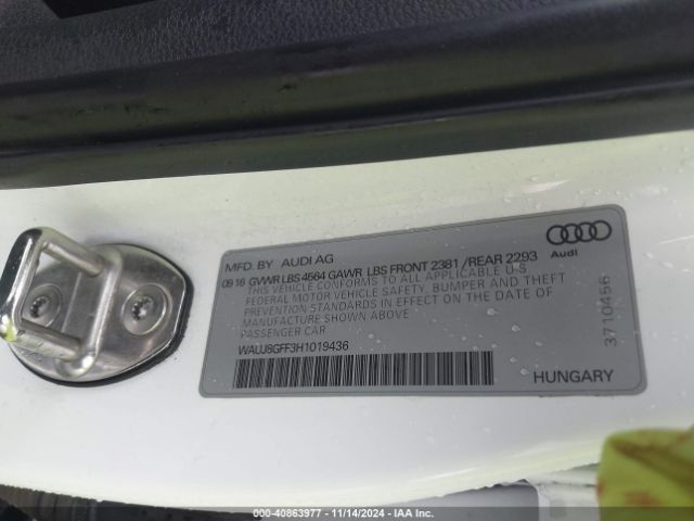 WAUJ8GFF3H1019436 Audi A3 2.0t Premium