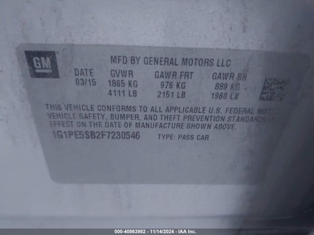 Chevrolet Cruze 2lt Auto 2015 1G1PE5SB2F7230546 Image 9