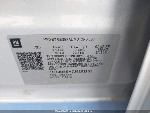 1G1JB5SH7J4101151 Chevrolet Sonic Ls Auto
