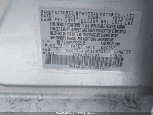 3N1AB7AP5FY222182 Nissan Sentra