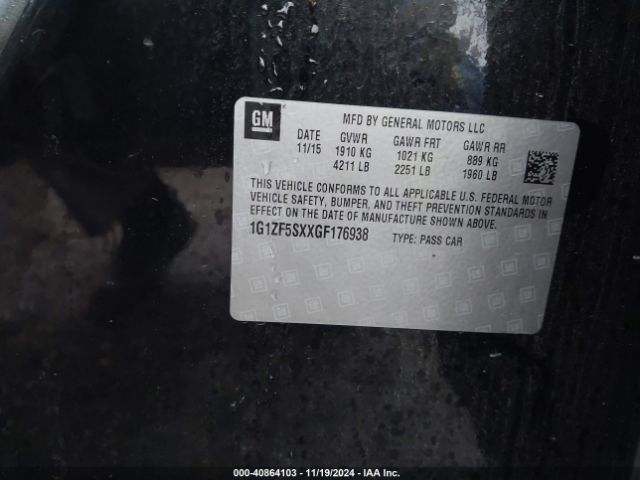 1G1ZF5SXXGF176938 Chevrolet MALIBU 2LT