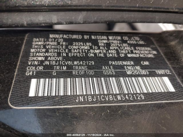 JN1BJ1CV8LW542129 Nissan Rogue Sport Sv Fwd Xtronic Cvt