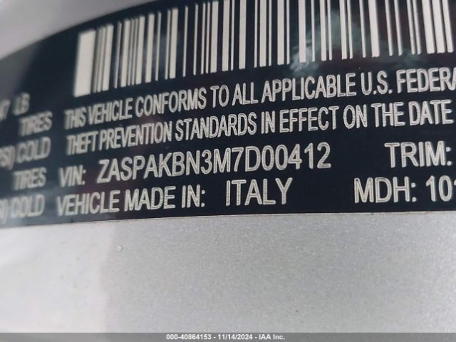 ZASPAKBN3M7D00412 Alfa Romeo Stelvio Ti Awd