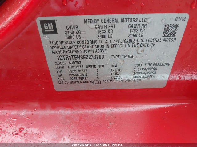 1GTR1TEH8EZ233700 GMC SIERRA 1500