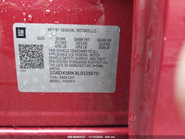 1G6DX5RKXL0125075 Cadillac CT5 LUXURY
