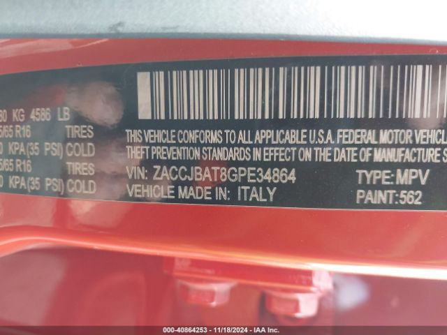 ZACCJBAT8GPE34864 Jeep Renegade Sport