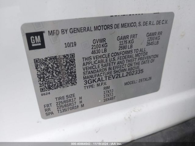 3GKALTEV2LL202335 GMC Terrain Awd Sle
