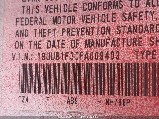 19UUB1F30FA009403 Acura TLX