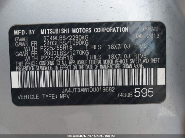 2013 MITSUBISHI OUTLANDER JA4JT3AW1DU019682 Photo 8