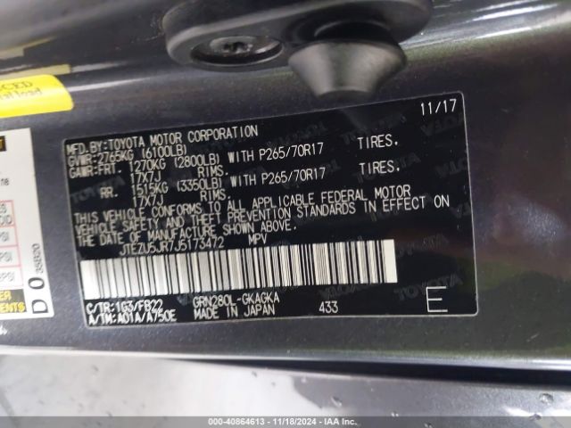 JTEZU5JR7J5173472 Toyota 4RUNNER SR5
