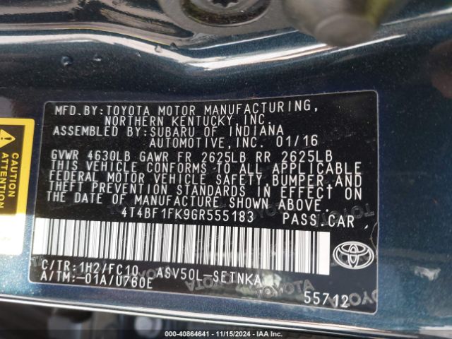4T4BF1FK9GR555183 Toyota CAMRY LE