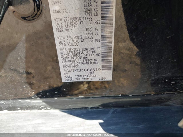 Nissan Rogue Sl 2015 5N1AT2MT1FC866319 Image 9