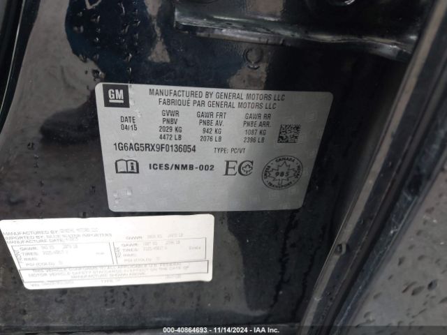 1G6AG5RX9F0136054 Cadillac Ats Standard