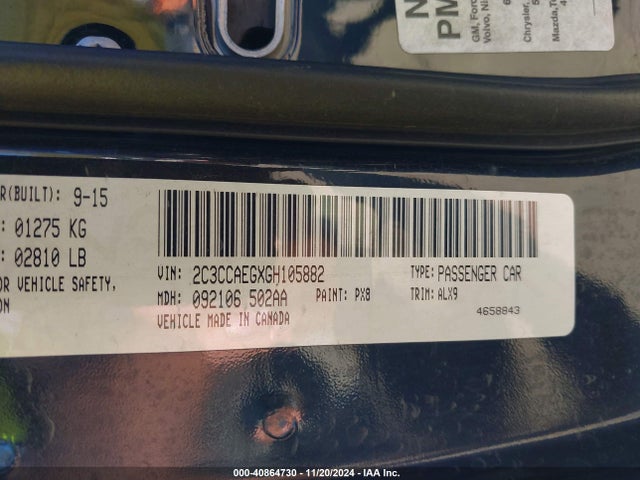 Chrysler 300C 2016 2C3CCAEGXGH105882 Image 9
