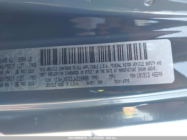 1C4HJXDG3JW316488 Jeep Wrangler Unlimited Sport S 4x4