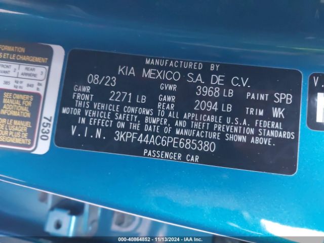 3KPF44AC6PE685380 KIA FORTE GT
