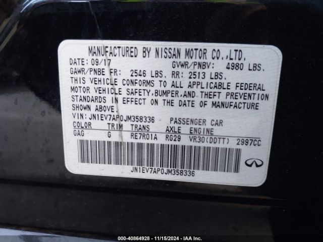 JN1EV7AP0JM358336 Infiniti Q50 3.0t Luxe