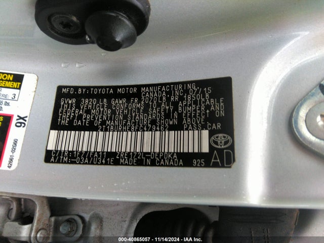 2T1BURHE8FC479462 Toyota COROLLA L