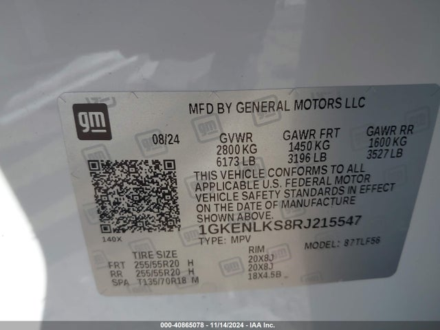 1GKENLKS8RJ215547 GMC lk0