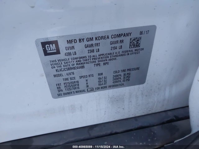 Buick Encore Essence 2017 KL4CJCSB9HB244489 Image 9