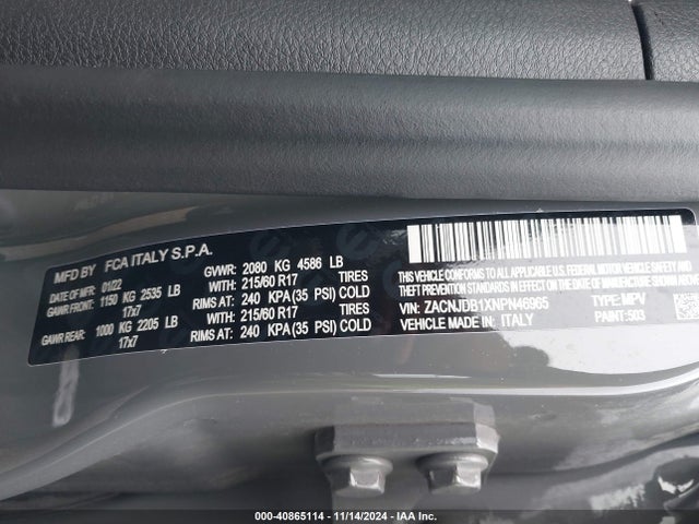 ZACNJDB1XNPN46965 Jeep Renegade Latitude 4x4