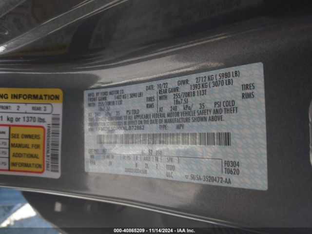 1FMDE5DHXNLB72862 Ford Bronco Outer Banks