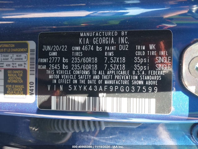 KIA Sportage Sx 2023 5XYK43AF9PG037599 Image 9